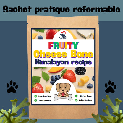 Ani'Nat Os à Mâcher Longue Durée - Recette Himalaya Fromage Yak - goût Spiruline - Friandise Chien 100% Naturelle - Santé Dentaire - Plaisir Fruité - Toutes Races de Chiens